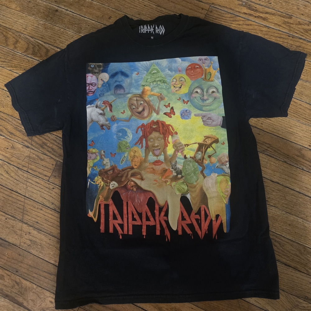 Black Graphic T-Shirt with Colorful Print